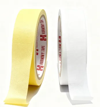 Rol masking tape kuning dan putih Harmony untuk industri dan pengecatan